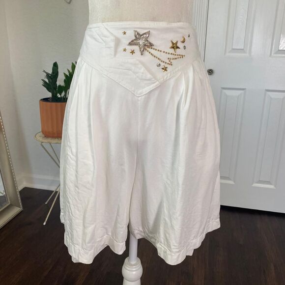 Lillie Rubin Vintage 1980s Celestial Star Beaded Studded White Cowgirl Set M / L - Picture 6 of 8